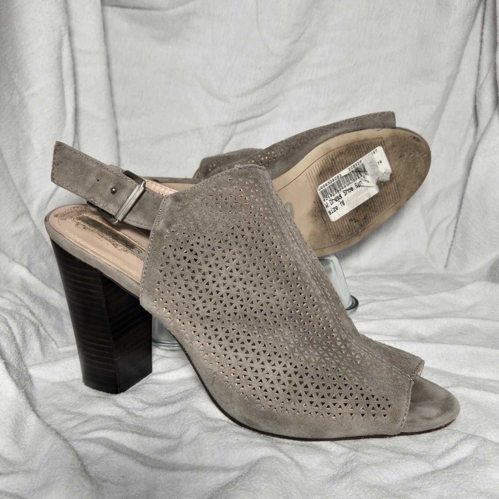 Tahari Taupe Peep-Toe Heels